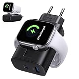 3 In 1 Ladestation Apple Watch für iPhone, Schnellladegerät Magsafe Apple Watch Ladegerät mit USB-C und USB-A Ports für iPhone Apple Watch 1-8/SE/Ultra, für AirPods Pro/3/2, für iPad, Samsung, Huawei