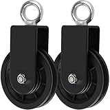 Block Umlenkrollen, Seilrolle mit U Haltebügel, 360° Kabel Pulley,für Seile DIY Gym Fitnessgeräte Kabelmaschine Drahtseilrolle, 2PCS