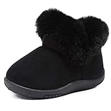 KEESKY Jungen und Mädchen Winterstiefel Winter-Sneaker (Kleinkind/kleines Kind), Schwarz, 4 Kids UK