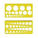 Teegxddy 2PCS Kreisschablone kreisschablone technisches zeichnen lochschablone elektro schablone radienschablonen schablone elektrotechnik