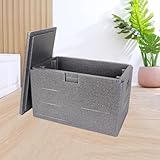 Dalumian Isolierte, leichte Thermo-Warmhaltebox und Speisenbehälter, große, wasserdichte Kühlbox aus EPP-Polypropylen-Schaum, hält kalt und warm, für Camping-Mitnahme (grau)(75L)