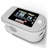Pulsoximeter Pulox PO-200A Solo mit Alarm und Pulston in Grau für die Messung von Puls, Sauerstoffsättigung und PI am Finger