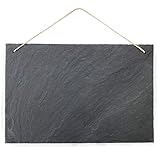 Schiefertafel Kreidetafel zum beschriften und aufhängen Vintage Deko Schieferplatte für Küche, Garten, Tisch 30x20 cm groß quer