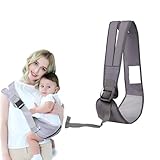 Babytrage, Babytragetuch, Kleinkindschlinge, weich, rutschfest, für Neugeborene, tragbares, ergonomisches Baby-Tragetuch mit verstellbarem Schultergurt (grau)