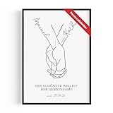 Der schönste Weg Poster personalisiert | Hochzeitsgeschenk personalisiert & Geschenk zur Hochzeit | Hochzeitstag Geschenk & Hochzeitsgeschenke für Brautpaar | Personalisierte Poster | Made in Germany