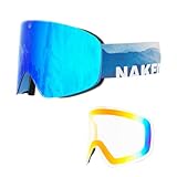 NAKED Optics Skibrille Männer, Ski Brille Frauen, Snowboardbrille (TROOP EVO Misty, inkl. Schlechtwetterglas)