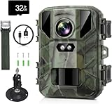 VanBangTec Mini Wildkamera 4K 50MP, Wildtierkamera mit Nachtsicht Bewegungsmelder 850 IR LEDs, 0,2s Schnelle Trigger, Wasserdicht Nachtsichtkamera mit 32G Speicherkarte, Jagdkamera für Wildbeobachtung