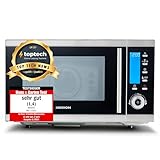 MEDION MD 15501 4 in 1 Mikrowelle mit Grill (25 Liter, 900 Watt, 1100 Watt Grill, 2500 Watt Heißluft, 10 Automatik-Programme) silber