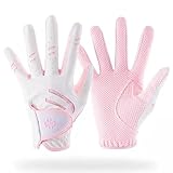 CINGHI LUSSO Kinder Golfhandschuh Mädchen Rosa Golfhandschuh Atmungsaktiv und Verschleißfest Kinder Golfhandschuhe Jungen Linke Hand und Rechte Hand M - Ein Paar