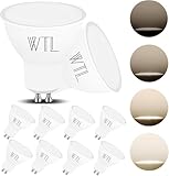 WTL GU10 LED Lampen 7W 4000K Dimmbar 600LM LED Leuchtmittel Scheinwerfer Natürlich weiß LED 120 Grad Abstrahlwinkel Reflektorlampe LED Lampen,10 Stück
