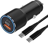 63W Auto Ladegerät USB C mit Ladekabel,[USB C 45W+USB A 18W] Handy KFZ Schnellladegerät für Samsung Galaxy S23 S22 S24 S25 Plus Ultra/S21 S20 FE,A54 A53 A52 A52S A14 A55 A34 A33 A23 Zigarettenanzünder