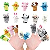 Strehknewen 10 Stück Fingerpuppen Set, Fingerpuppen für Kinder, Fingerpuppen Tiere, Mehrfarbig Plüschfiguren für Kindergeburtstag, Party Mitgebsel und Geschenkideen für Jungen und Mädchen