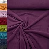 MAGAM-Stoffe Lisa Micro-Fleece Stoff uni Antipilling Meterware 50cm (08. Bordeaux)