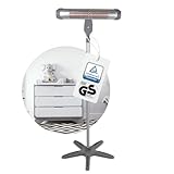 Babyruf BR 80 Wickeltisch Heizstrahler | 2 Heizstufen 400/800 Watt | Wandmontage oder Standgerät | Baby Heizstrahler mit Sicherheitsgeflecht | Wärmestrahler | Schwenkbar & Höhenverstellbar | grau