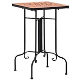 Homgoday Mosaiktisch Keramik Terracotta Gartentisch Balkontisch Mosaiktisch Beistelltisch Gartentisch