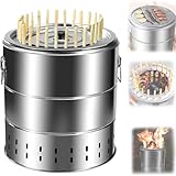 Tragbarer rauchfreier Grill, Edelstahl Holzkohle Kebab Grill mit 28 Spießen und BBQ Rost für Outdoor Indoor Camping
