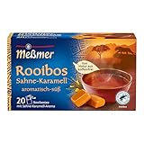 Meßmer Rooibos Sahne-Karamell Tee | aromatisiert | 20 Teebeutel | Vegan | Glutenfrei | Laktosefrei | Von Natur aus koffeinfrei