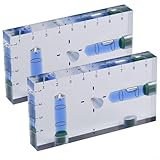 2er Pack Transparente Magnetische Wasserwaage Zweirichtungs Magnetwasserwaage mit Libelle ABS Material 95x51x13mm Kompakte Präzisionsmessung für Handwerk und DIY Projekte Blau