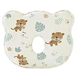 champracer Baby Kissen, Babykissen Gegen Plattkopf, Baby Kissen Neugeborene, Neugeborene Memory Foam Kopfkissen, OrthopäDisches Kissen Baby, für Kinder Bett, Kinderwagen, Autositz (Kleiner Tiger)