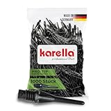 Karella Profi Dartspitzen Pro-Tip, Made in Germany, 1000 Stück, 2BA Gewinde, extrem formstabile Softdart „Ersatzspitzen“ aus Spezialkunststoff, Soft Tips, Softdart Spitzen, schwarz