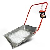 SHW-FIRE | Maxi Schneeschieber 62 cm, robuste Schneewanne aus Stahlblech mit ergonomischem Griff, verzinkte Wanne ideal für große Flächen, große robuste Schaufel für Schnee | Made in Germany