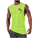 Tank-T-Shirt, Weste, Top für Herren, ärmellos, Sommer, Sport, Fitnessstudio, athletische Kleidung, Kokosnuss-Druck, atmungsaktiv, kühles Workout-Shirt, Bodybuilding, Fitness, Training, Laufen, schnell