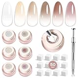 JODSONE 6 Farben Pat Painting Gel Nagellack Set für Farbverlauf Nageldesign Malerei mit Maniküre-Stift und 50 Nagelschwämmchen