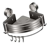 Eck-Duschregal mit Saugnapf, Saugnapf-Eck-Duschregal – Badezimmer-Regal für Wand, abnehmbarer Duschhalter, kein Bohren, Badezimmer-Organizer für Shampoo