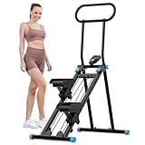 HXD-ERGO Vertikale Klettermaschine, Kreuztrainer mit LCD-Display, Steppers Faltbare Tragbares Pedal, Heimtraining, Fitnessstudio, Verstellbare Lenker (Schwarz-Blau)