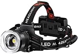 SIDARK Stirnlampe Led Wiederaufladbar，Superhell 120000 Lumen Kopflampe Stirnlampe mit 8 Lichtmodi & 10200mAh Grosse Kapazität AKKU & IPX7 Wasserdichte & 90° Stirnlampe Für Outdoor Camping