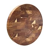 GLJTUO Schneidebrett, 1 Stück, Holz, Hirnholz, Schneidebretter, Holz, Metzgerblock, Fleischschneidebrett, Dickes Brett, Rundes Holz, Käsebrett, Geschenk,