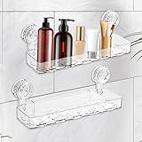 Beweglicher Duschablage Saugnapf,Duschablage Ohne Bohren,Neue Badezimmer Ablage Ohne Bohren,einfach zu montierende Duschablage, platzsparende Duschablage für Badezimmer,Für Badezimmer (Weiß)