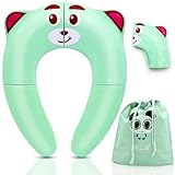 Faltbarer Toilettensitz Kinder mit Aufbewahrungstüte, Potty Training Toilet Seat, Klappbarer Toilettensitz Kinder Unterwegs, Tragbar Reise Toilettensitz Kinder