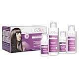 Liss Me Tech Glättungsset mit Glätteisen, professionelle Behandlung auf Basis von hydrolysiertem Keratin, verleiht dem Haar Kraft und Glanz, glättend und gegen Frizz