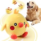 Interaktive Hundespielzeug, Sprechendes Tier Plüschtier für Hund, Ausgestattet mit Bounce- und Gesangsfunktionen, USB Wiederaufladbare Waschbare Cartoon Plüsch für große Mittlere und Kleine Hunde