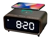 Northpoint Digitaler DAB+ Radio mit Wecker Kabelloser Ladestation Nachtlicht und USB-Ladeanschluss 5W Wireless Charger Schwarz