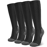SONORAN 2 Pairs Kompressionsstrümpfe Damen und Herren Klasse 2 Stützstrümpfe Kompressionssocken Compression Socks Kompression für Running, Reisen, Sport L/XL （Schwarz Grau）
