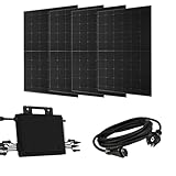 Balkonkraftwerk 1840W Komplettset, 4 Bifaziale Glas-Glas Solarmodule 460W Full Black, Hoymiles HMS-1600 Mikrowechselrichter, Mini-PV Anlage für Balkon & Terrasse