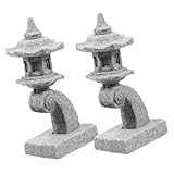 BESPORTBLE 2 Stück Japanische Miniatur Steinlaterne Resin Gartenlaternen Modell Dekorative Bonsai Figur für Micro Landschaft Aquarium Zimmer und Patio Gartendekor