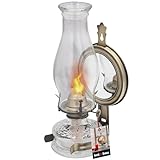 KOTARBAU® Petroleumlampe Glas Öllampe mit Spiegel Altes Messing Maxi Campinglampe Petroliumöllampe Kerosinlampe Laterne Vintage Öl Lampe Camping Licht Balkon Zubehör Petroleumlaterne für Innenräume