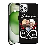 Lousrion Personalisierte Silikon-Handyhülle für iPhone 17/16/15/14/13/12/11 Pro Max Plus, individuelle Hülle mit Foto/Text, Geschenk für Familie und Freunde, mehrfarbig