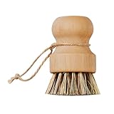 Pilzbürste, Geschirrbürsten Palm Brush Dish Scrubber Bamboo Round Natural Scrub Brush Cleaning Kit, gemüsebürste, Pilzpinsel, zur Reinigung von Pilzen und Gemüse, Reinigung von Töpfen