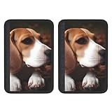 FHEBNDS Niedlicher Beagle-Auto-Sicherheitsgurt-Bezug, 2 Stück, universal, weich und bequem, Auto-Sicherheitsgurtpolster, Rucksack-Schulterpolster, Nackenkissen, Protektoren, Gurtpolster für