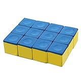 12 Stücke Pool Queue Würfel, Calciumcarbonat rutschfeste Billard Pool Queue TIPP Kreide Snooker Kreide für Billard Snooker Pool(Blau (fettig))