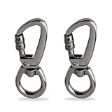 WUERKIYA Karabinerhaken 3 Stück 22x70mm Schwarz Silber Weiß – Drehbar 360° mit Doppelsicherung, Zinklegierung für Hundeleine Camping DIY