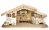 Holz und Gartentrends Weihnachtskrippe Krippe Krippenstall Weihnachten Weihnachtskrippen Tischkrippen Krippenfiguren (Weihnachtskrippe W03)