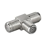 SAT F-Verbinder | T-Stück | TV Adapter Koax Verbinder Verteiler Splitter Kupplung | 3X F-Buchse | F-Adapter für Antennenkabel Satellitenkabel Koaxialkabel