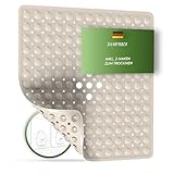 SilverRack Duschmatte rutschfest 53x53 cm (Beige) - Antirutschmatte Dusche BPA frei für Kinder - Badematte rutschfest, maschinenwaschbar u. schimmelresistent - Duscheinlage rutschfest