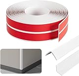 Selbstklebende Kantenschutz Leisten Kantenschutzleisten aus TPE –2cmx5m Wasserdichte Weichsockelleiste für Türen, Fenster, Wände & Böden – Schneidbar, Flexibel, Ideal für Küche,Renovierung (Weiß)