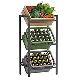 SONGMICS Getränkekistenregal, 3 Ebenen, für 3 Kisten, Aufbewahrungsregal, Jede Ebene bis 150 kg belastbar, Stahl, Getränkeregal, für Küche, Wohnzimmer, Garage, tintenschwarz BSC353B01